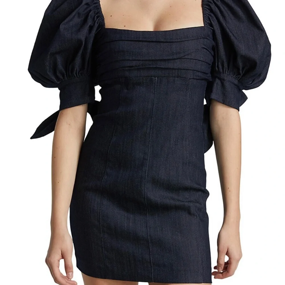 Cinq a Sept Lexy puff sleeve mini dress - Indigo - Picture 3 of 10